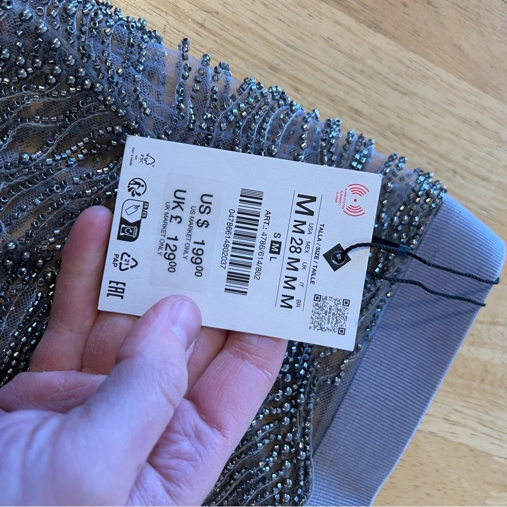 Zara Lingerie Metallic Silver Maxi Skirt - Picture 8 of 12